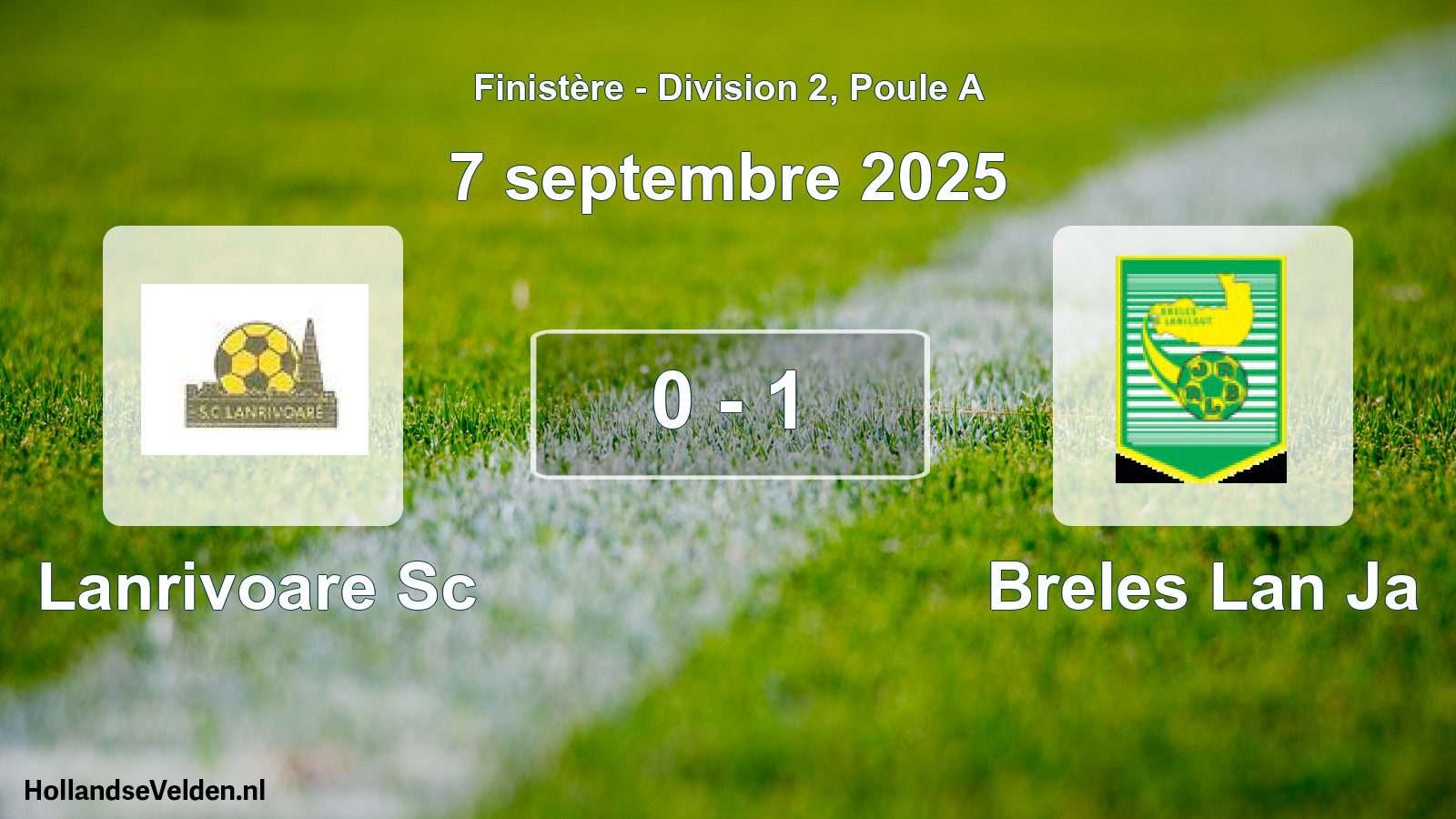 Gespeelde wedstrijd: Lanrivoare Sc - Breles Lan Ja 0 - 1 (7 septembre 2025)