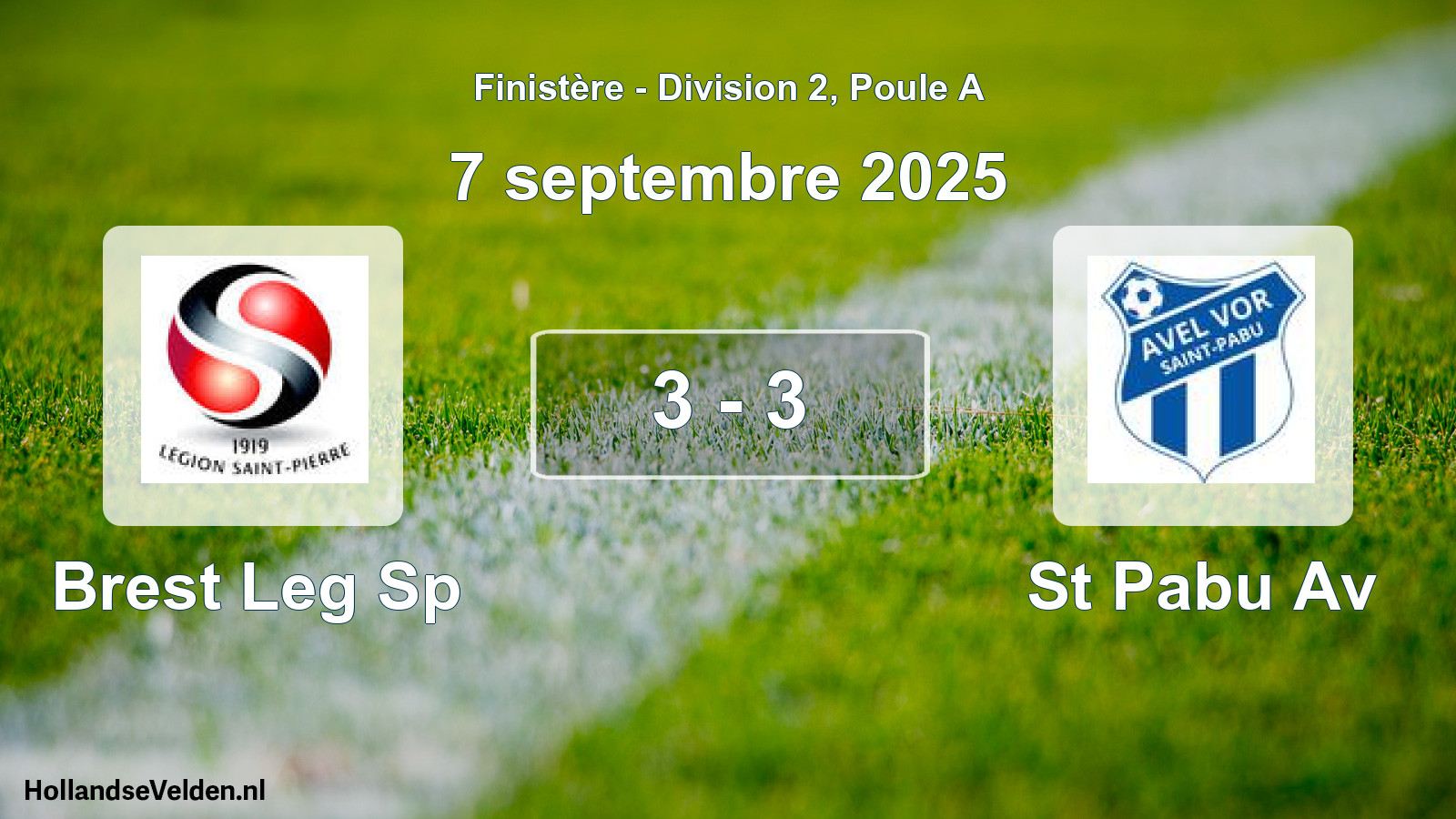 Gespeelde wedstrijd: Brest Leg Sp - St Pabu Av 3 - 3 (7 septembre 2025)