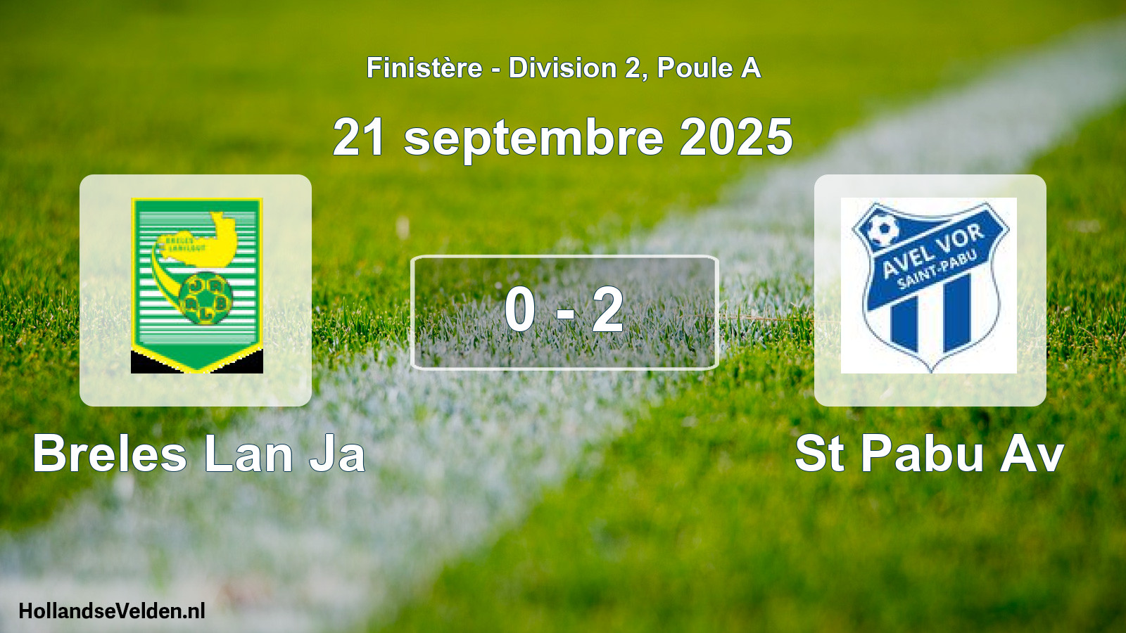 Gespeelde wedstrijd: Breles Lan Ja - St Pabu Av 0 - 2 (21 septembre 2025)