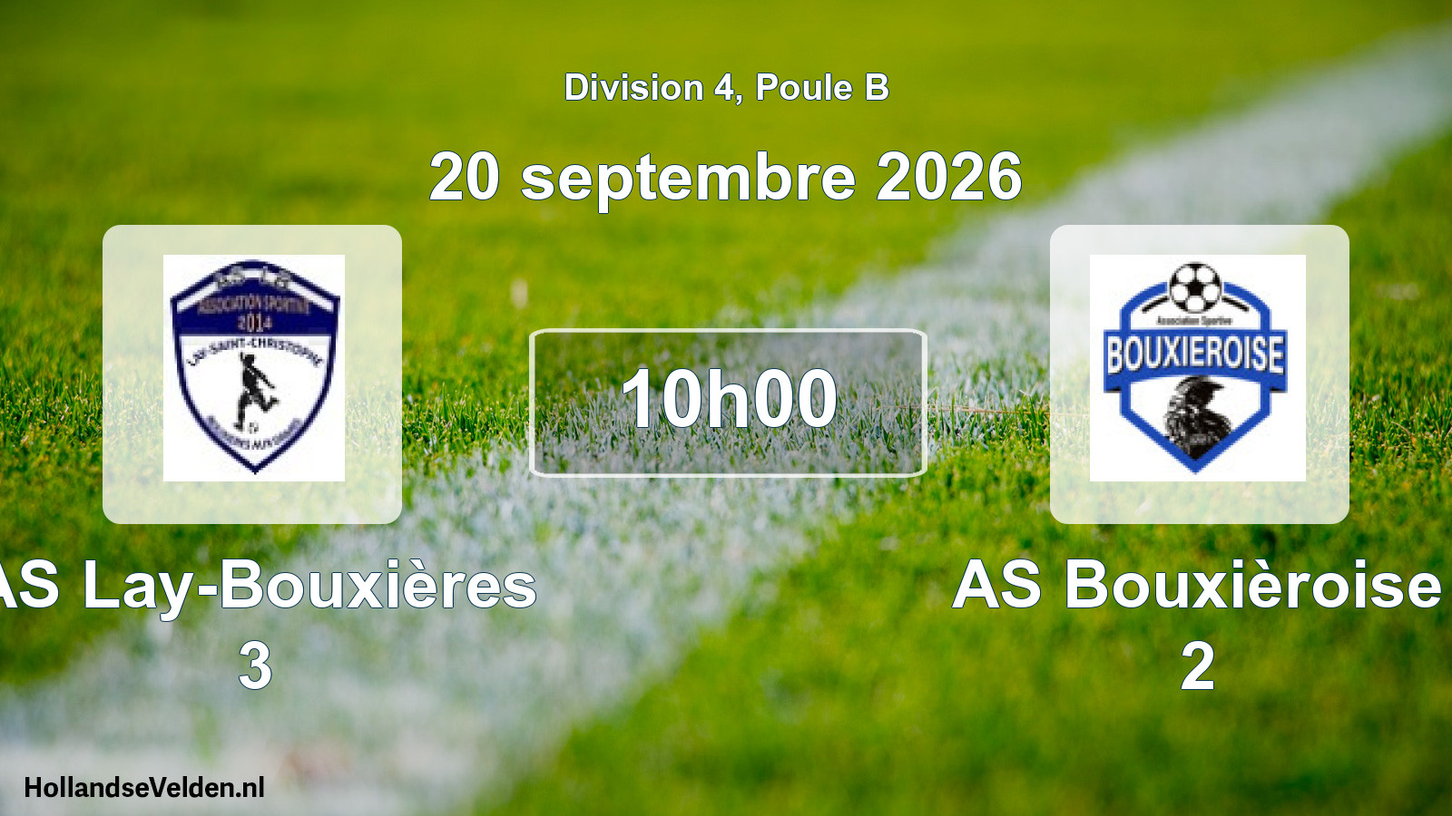 Match programmé: AS Lay-Bouxières 3 - AS Bouxièroise 2 (20 septembre 2026)