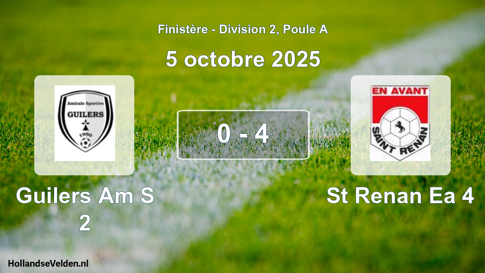 Gespeelde wedstrijd: Guilers Am S 2 - St Renan Ea 4 0 - 4 (5 octobre 2025)
