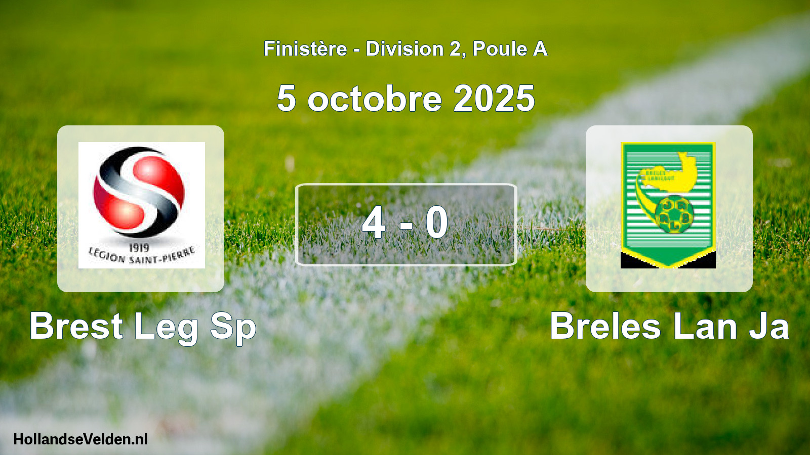 Gespeelde wedstrijd: Brest Leg Sp - Breles Lan Ja 4 - 0 (5 octobre 2025)