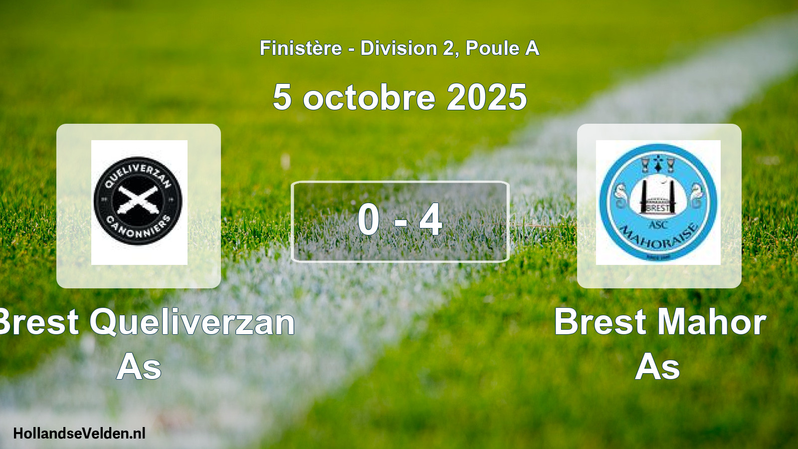 Gespeelde wedstrijd: Brest Queliverzan As - Brest Mahor As 0 - 4 (5 octobre 2025)