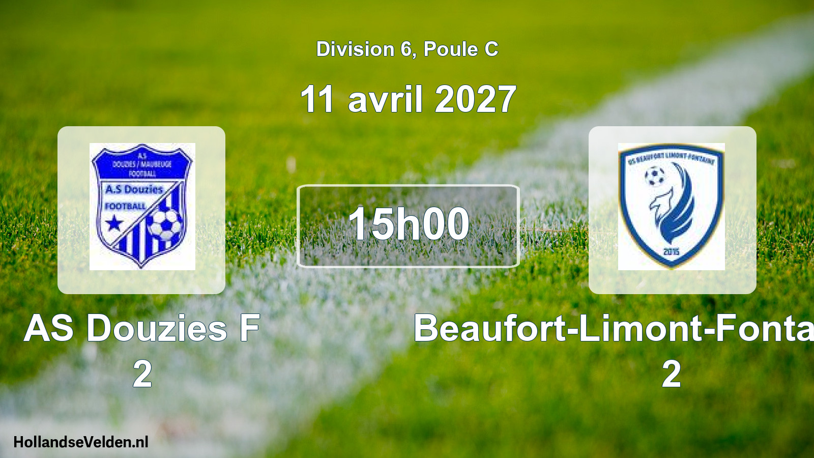 Match programmé: AS Douzies F 2 - Beaufort-Limont-Fontaine US 2 (11 avril 2027)