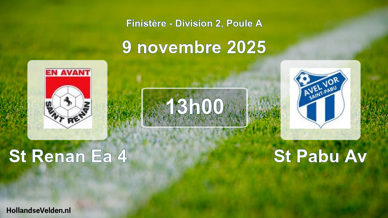 Geplande wedstrijd: St Renan Ea 4 - St Pabu Av (9 november 2025)