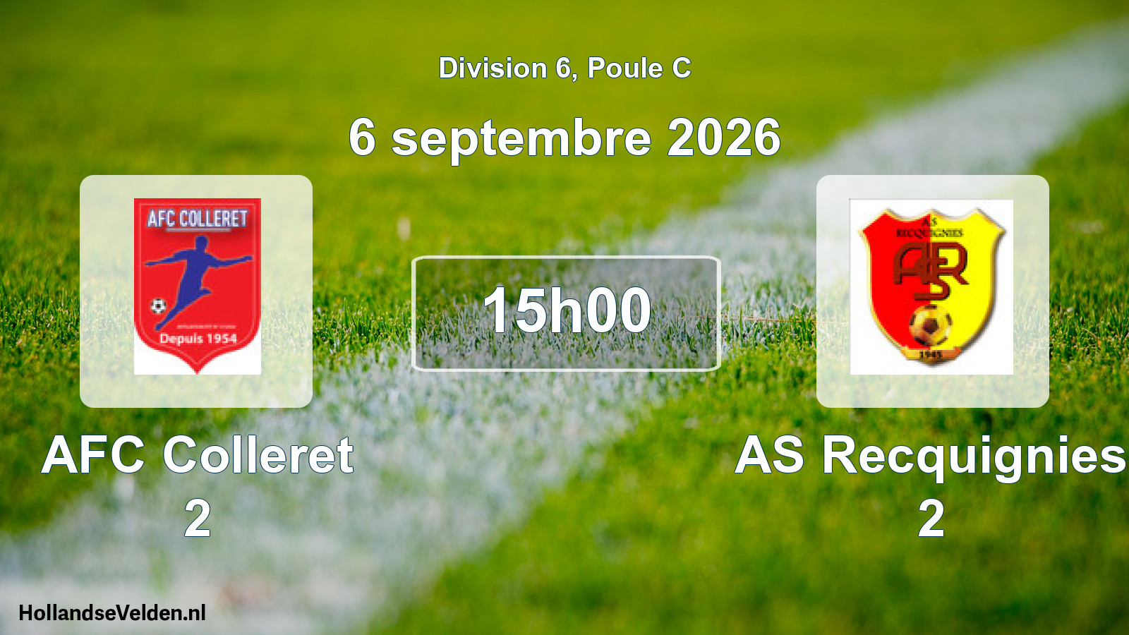 Scheduled Match: AFC Colleret 2 - AS Recquignies 2 (6 September 2026)