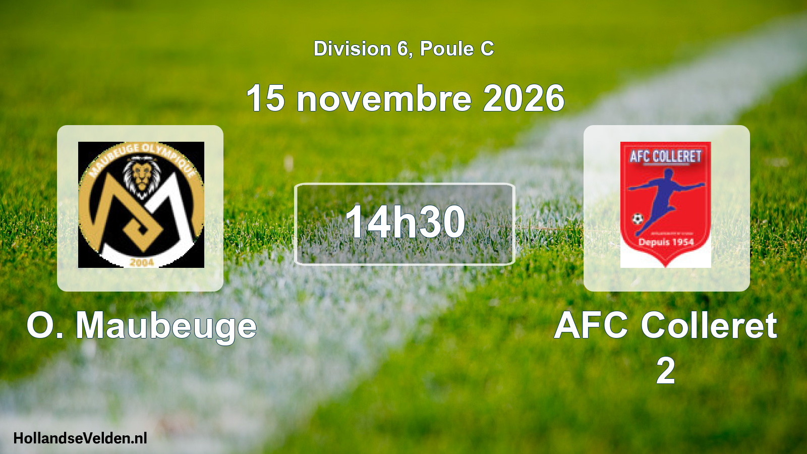 Match programmé: O. Maubeuge - AFC Colleret 2 (15 novembre 2026)