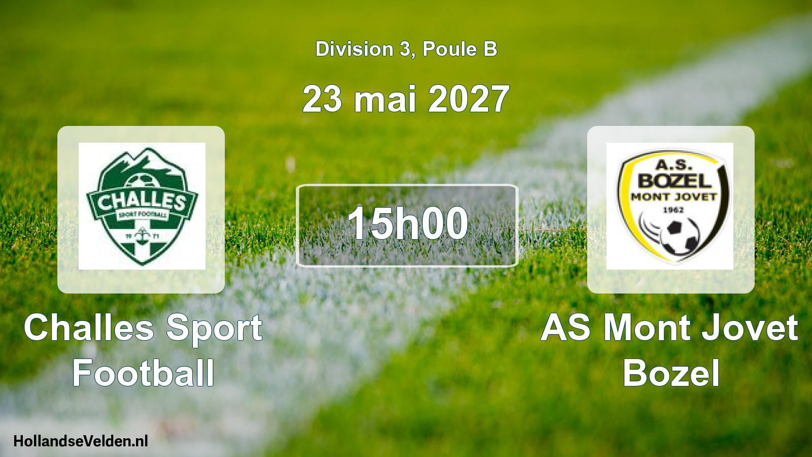 Match programmé: Challes Sport Football - AS Mont Jovet Bozel (23 mai 2027)