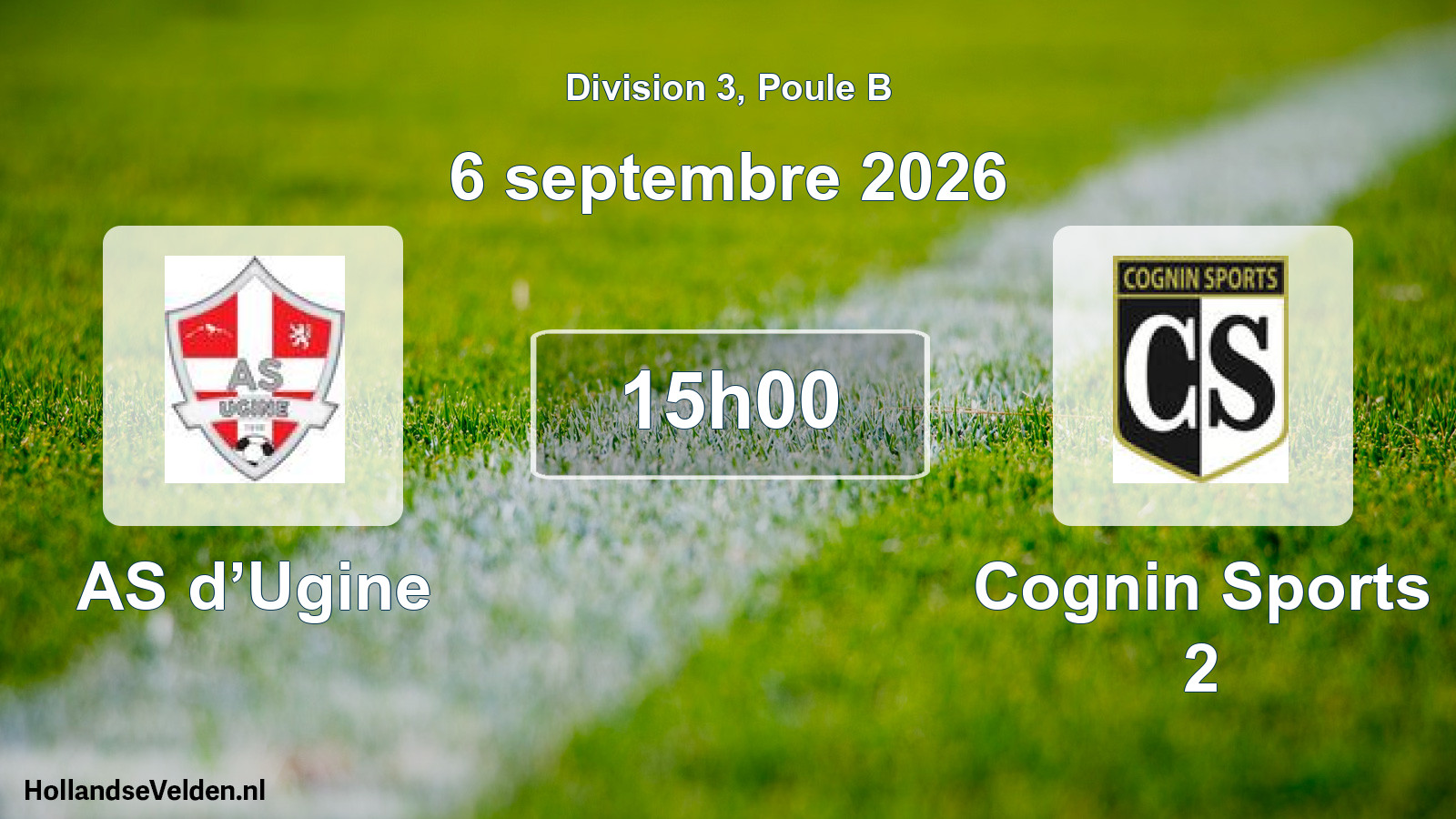 Match programmé: AS d’Ugine - Cognin Sports 2 (6 septembre 2026)