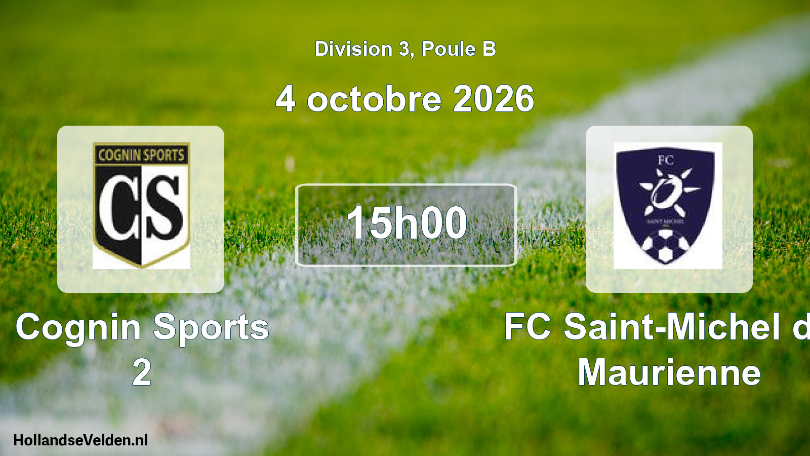 Match programmé: Cognin Sports 2 - FC Saint-Michel de Maurienne (4 octobre 2026)