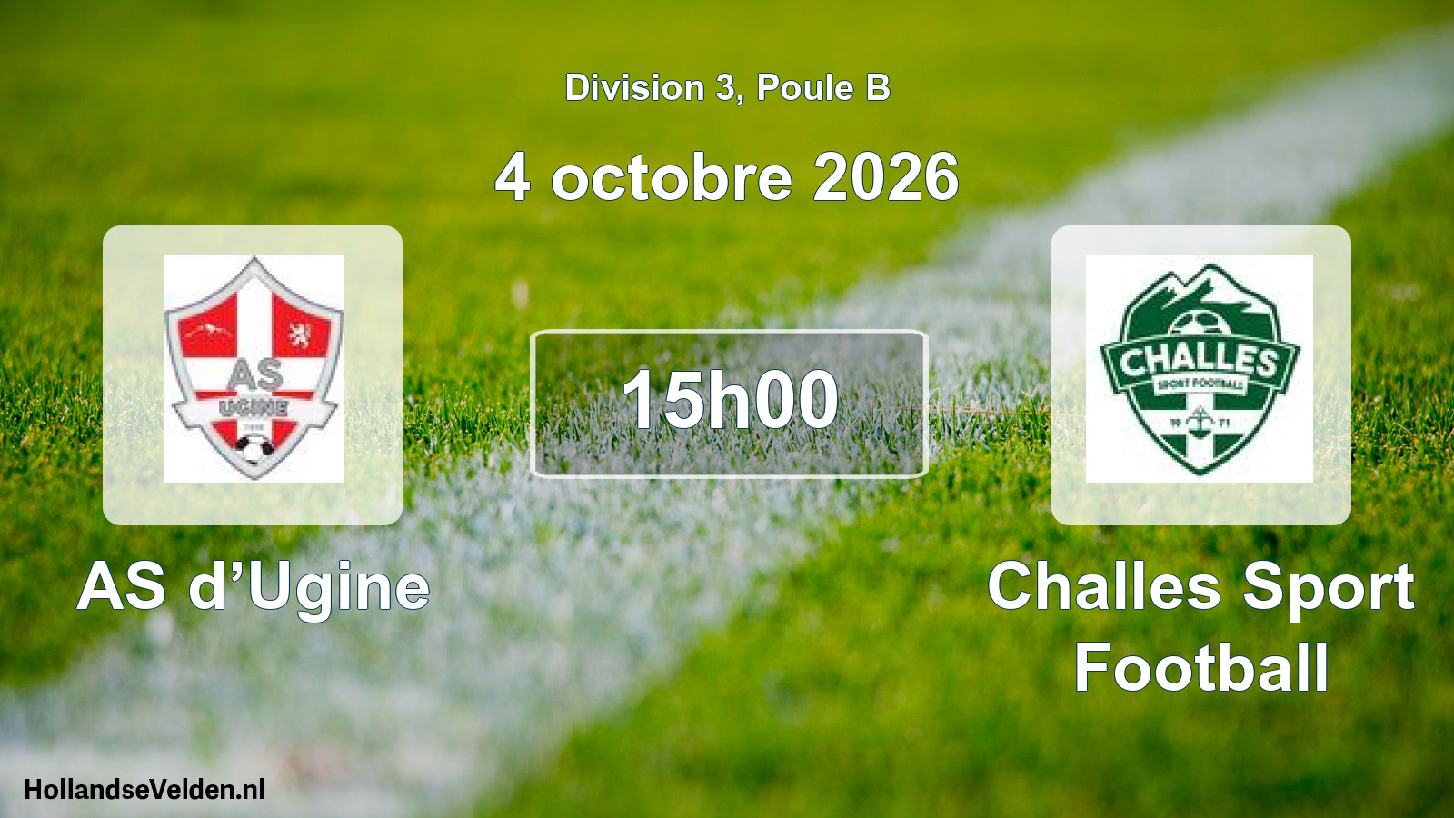 Match programmé: AS d’Ugine - Challes Sport Football (4 octobre 2026)
