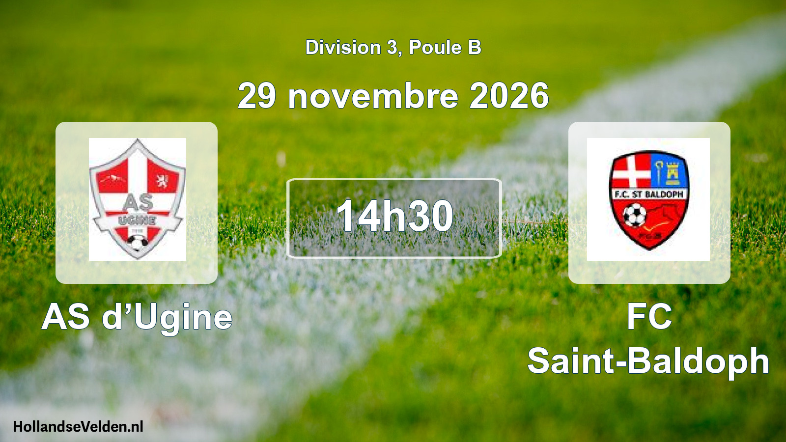 Match programmé: AS d’Ugine - FC Saint-Baldoph (29 novembre 2026)