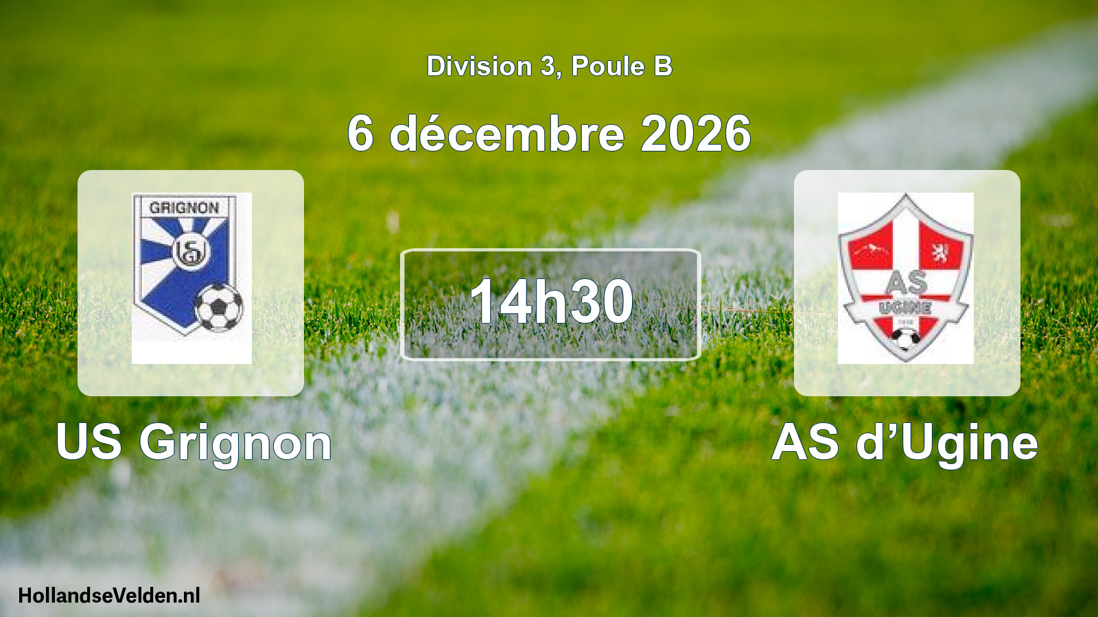 Scheduled Match: US Grignon - AS d’Ugine (6 December 2026)