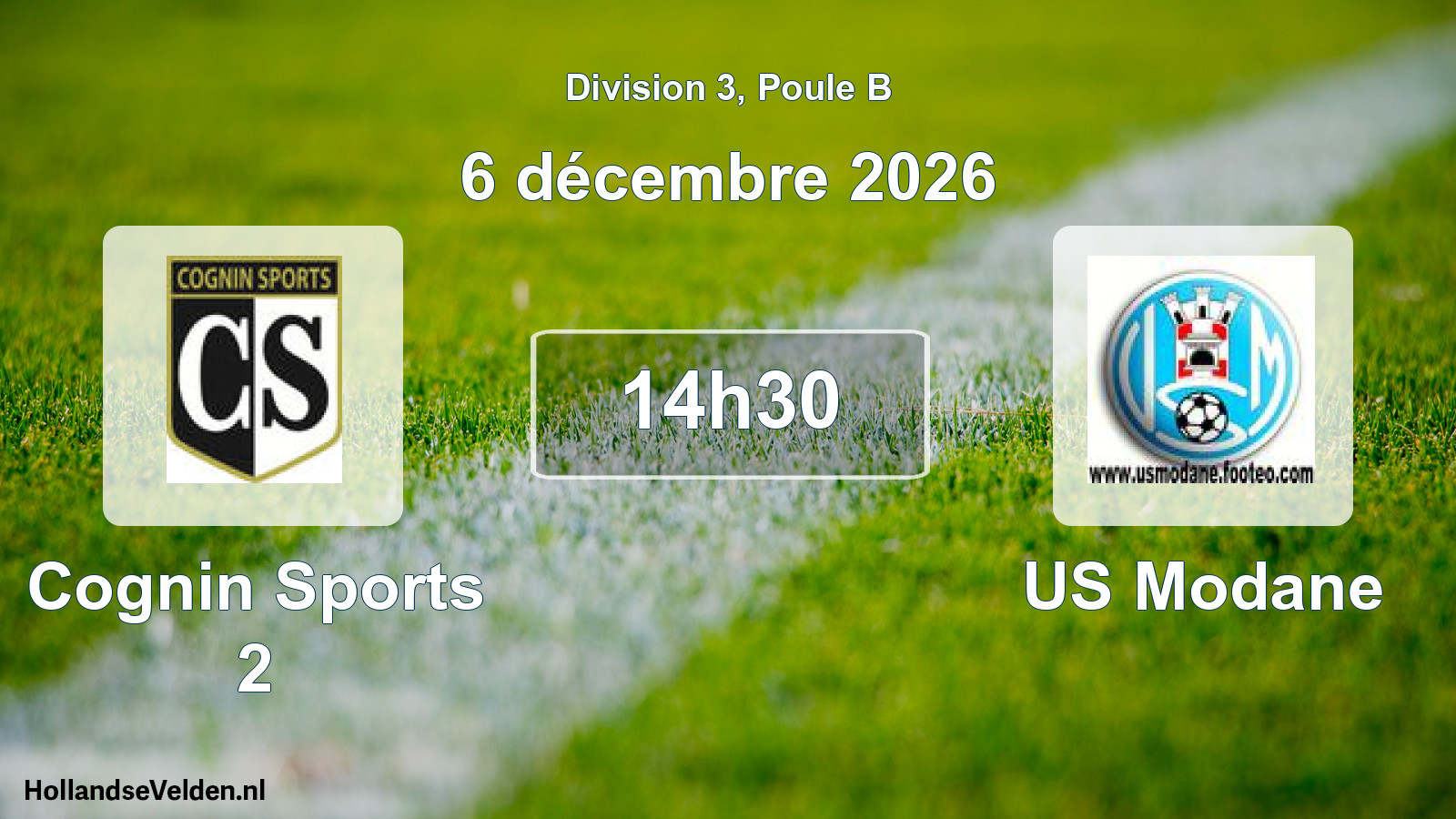 Scheduled Match: Cognin Sports 2 - US Modane (6 December 2026)