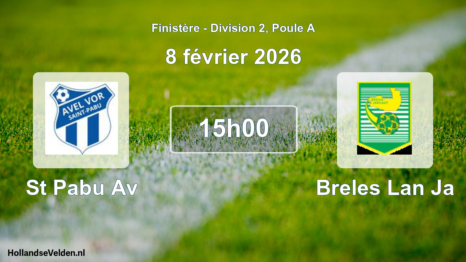 Geplande wedstrijd: St Pabu Av - Breles Lan Ja (8 février 2026)