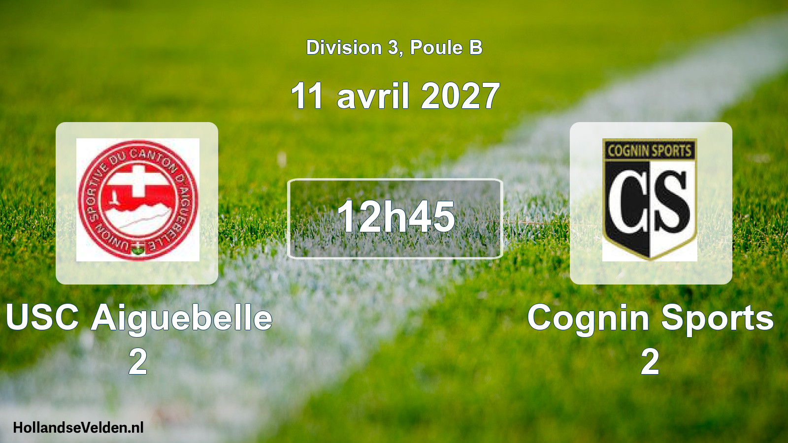 Match programmé: USC Aiguebelle 2 - Cognin Sports 2 (11 avril 2027)