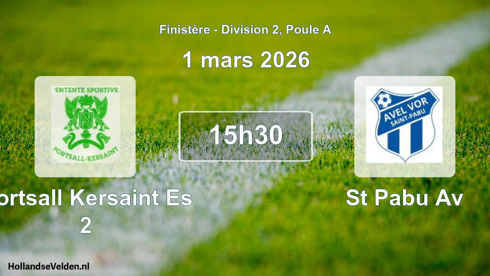 Geplande wedstrijd: Portsall Kersaint Es 2 - St Pabu Av (1 mars 2026)