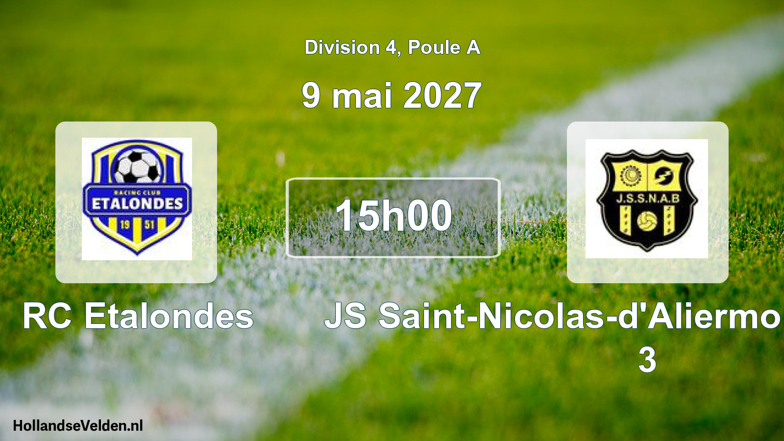 Match programmé: RC Etalondes - JS Saint-Nicolas-d'Aliermont Béthune 3 (9 mai 2027)