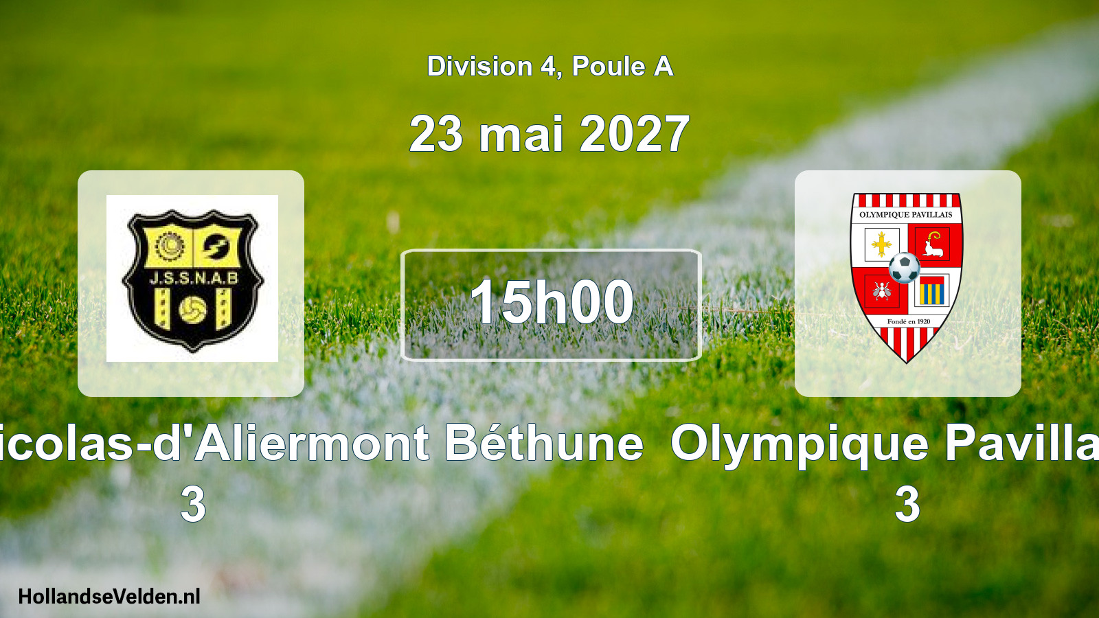Scheduled Match: JS Saint-Nicolas-d'Aliermont Béthune 3 - Olympique Pavillais 3 (23 May 2027)