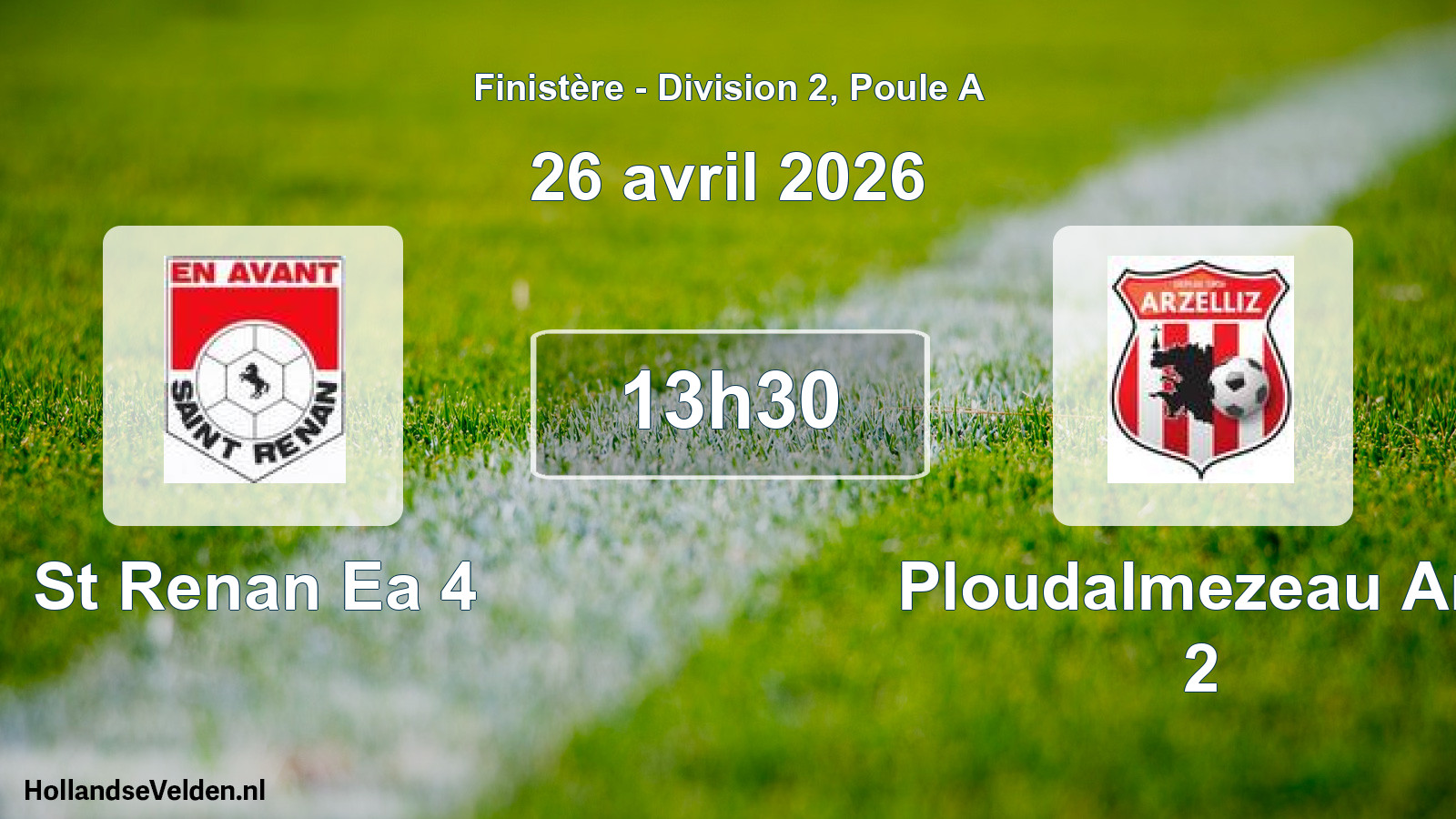 Geplande wedstrijd: St Renan Ea 4 - Ploudalmezeau Arz 2 (26 avril 2026)