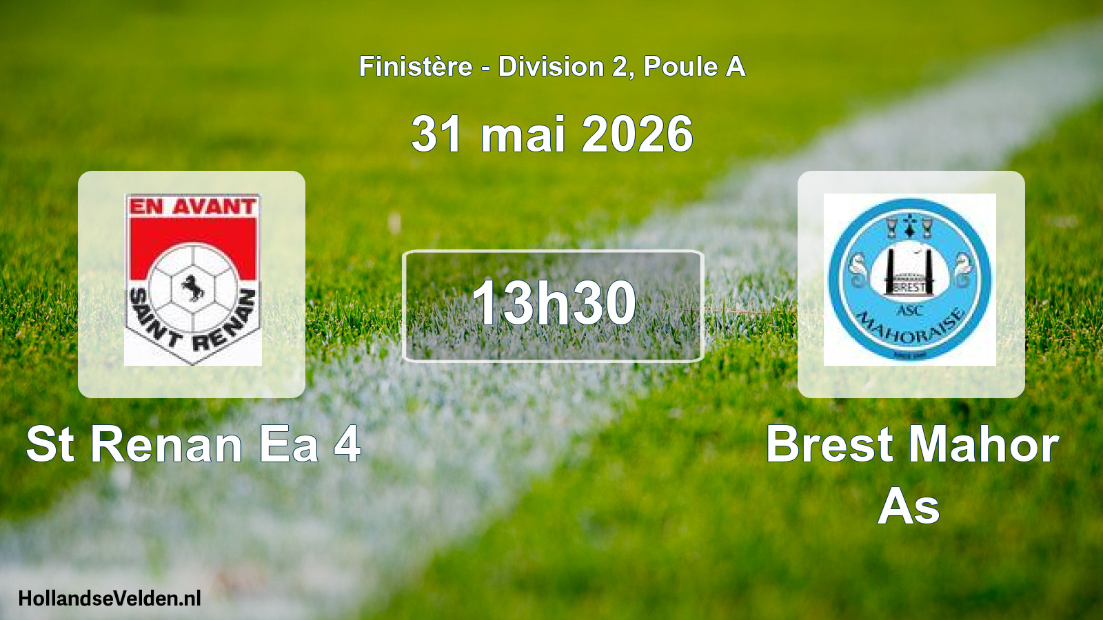 Geplande wedstrijd: St Renan Ea 4 - Brest Mahor As (31 mai 2026)
