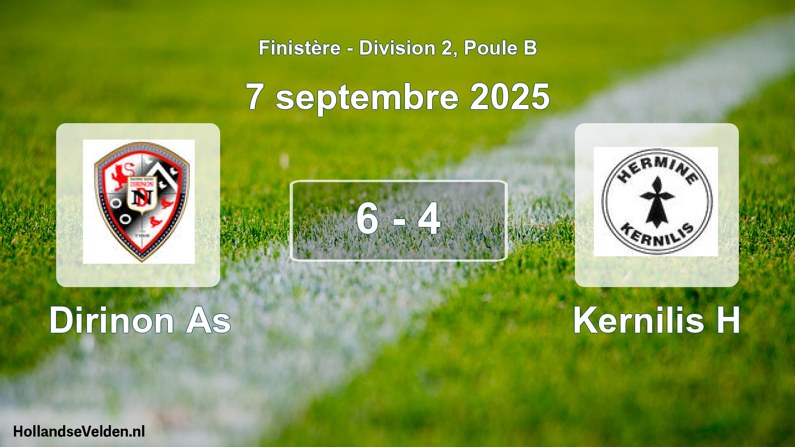Gespeelde wedstrijd: Dirinon As - Kernilis H 6 - 4 (7 september 2025)