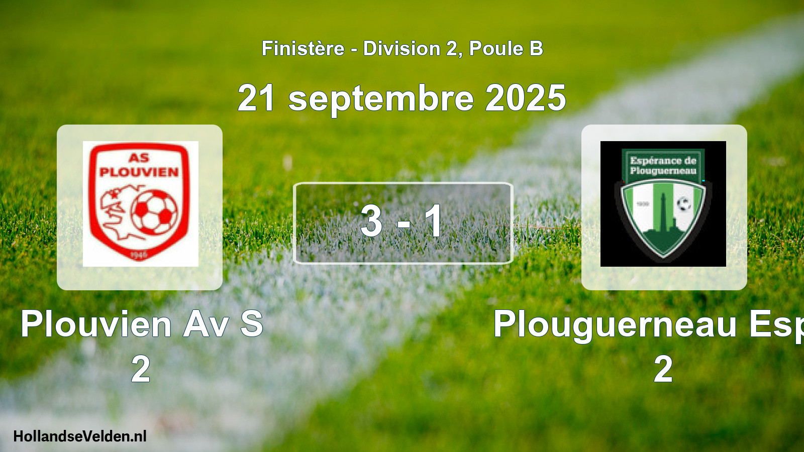 Gespeelde wedstrijd: Plouvien Av S 2 - Plouguerneau Espe 2 3 - 1 (21 september 2025)