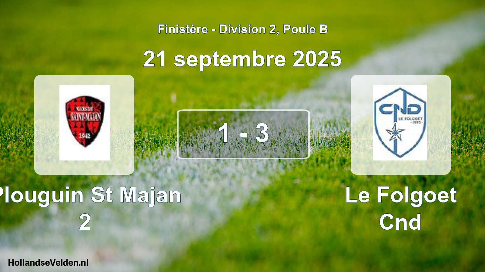 Total number of matches played: Plouguin St Majan 2 - Le Folgoet Cnd 1 - 3 (21 September 2025)