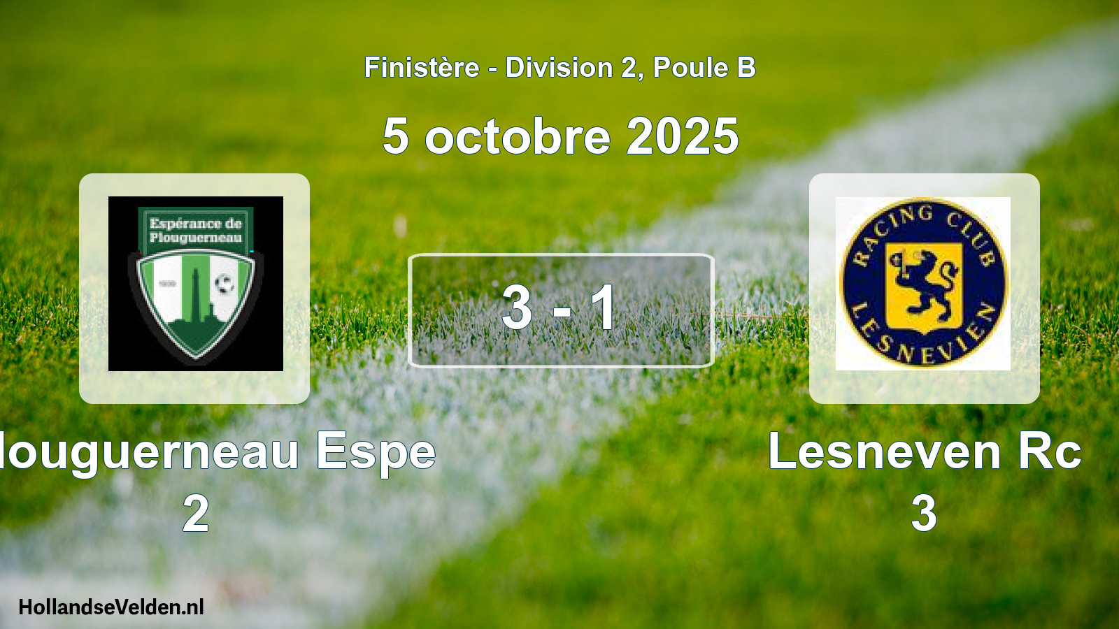 Total number of matches played: Plouguerneau Espe 2 - Lesneven Rc 3 3 - 1 (5 October 2025)