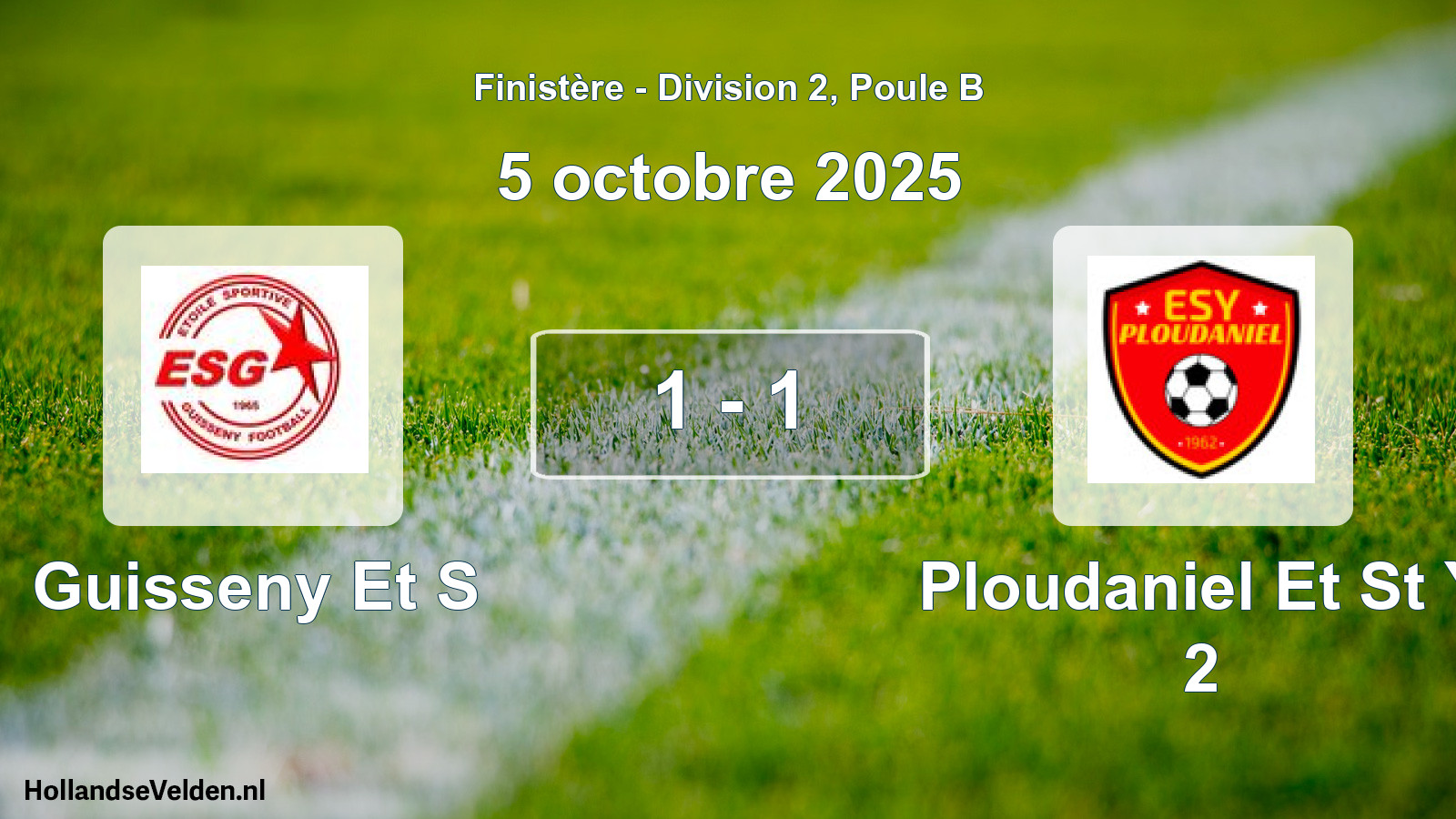 Gespeelde wedstrijd: Guisseny Et S - Ploudaniel Et St Y 2 1 - 1 (5 octobre 2025)