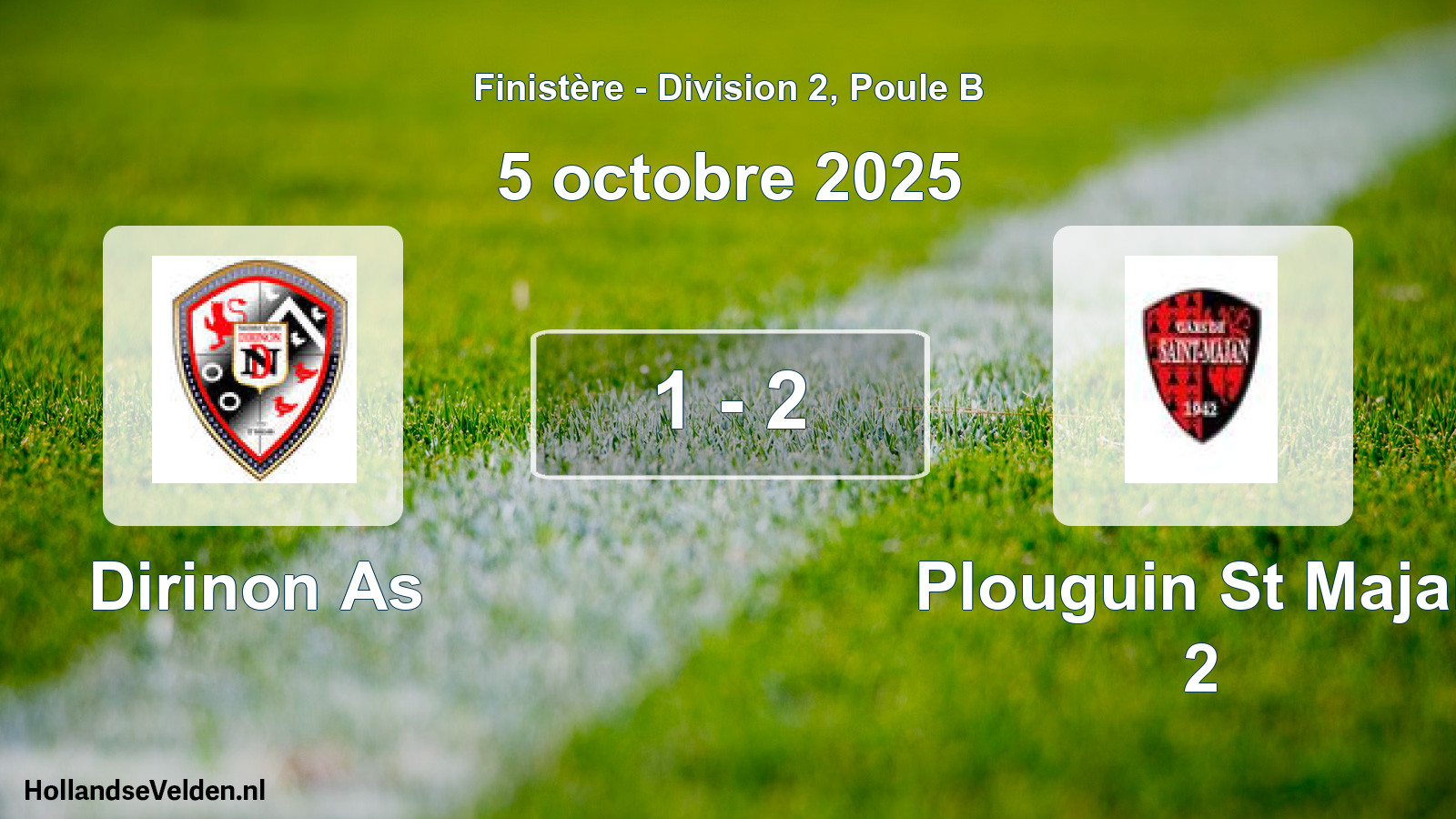 Gespeelde wedstrijd: Dirinon As - Plouguin St Majan 2 1 - 2 (5 octobre 2025)