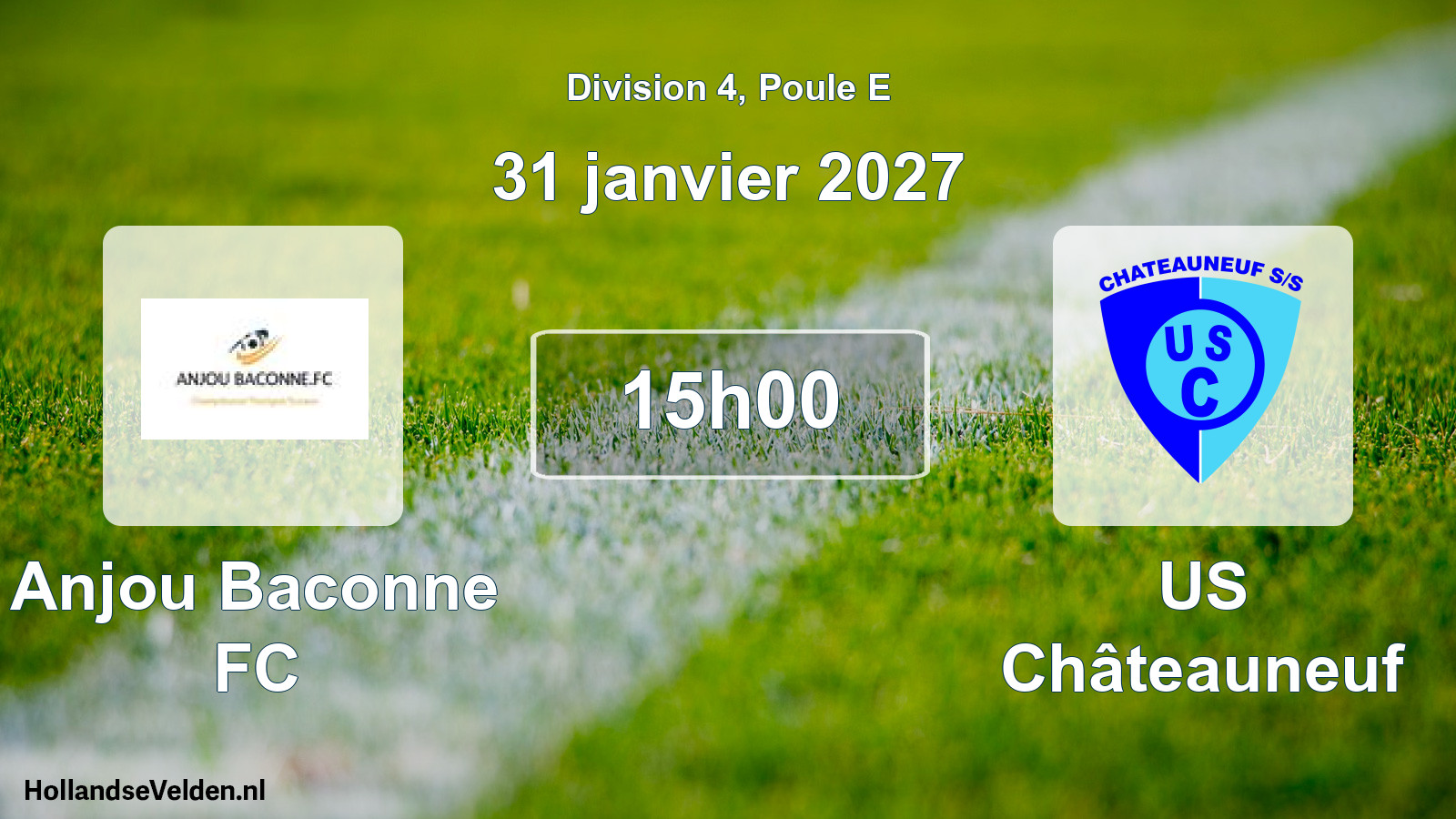 Match programmé: Anjou Baconne FC - US Châteauneuf (31 janvier 2027)