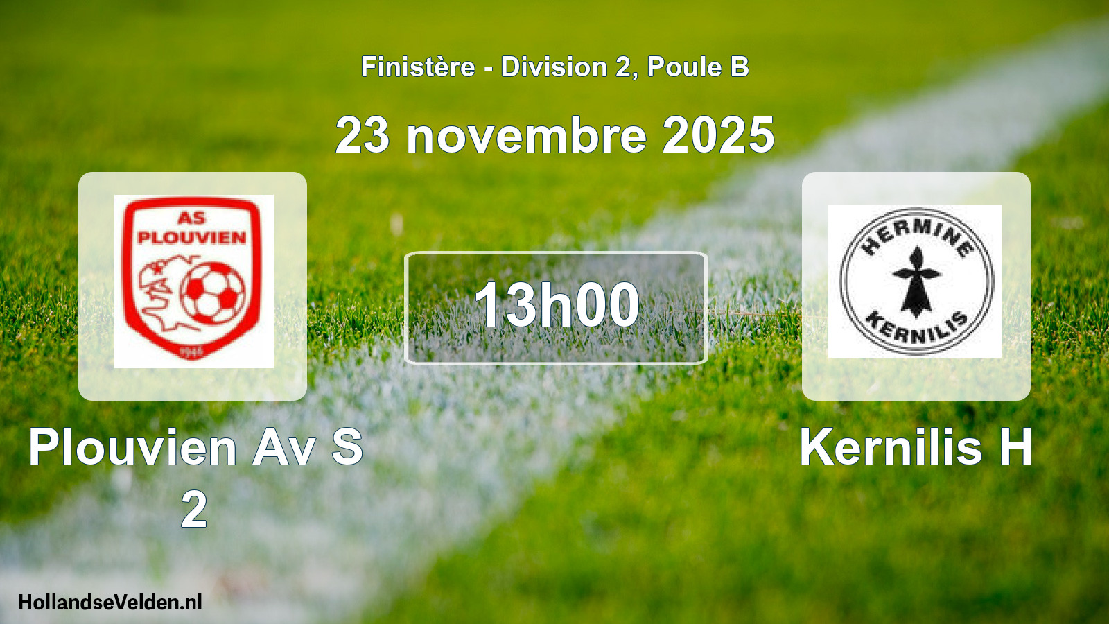 Geplande wedstrijd: Plouvien Av S 2 - Kernilis H (23 november 2025)