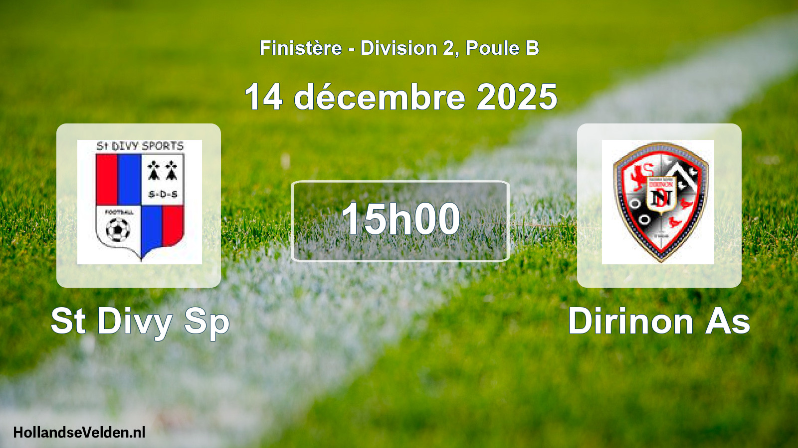 Geplande wedstrijd: St Divy Sp - Dirinon As (14 décembre 2025)