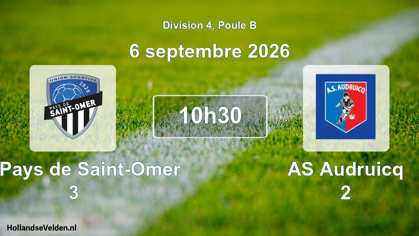 Scheduled Match: US Pays de Saint-Omer 3 - AS Audruicq 2 (6 September 2026)