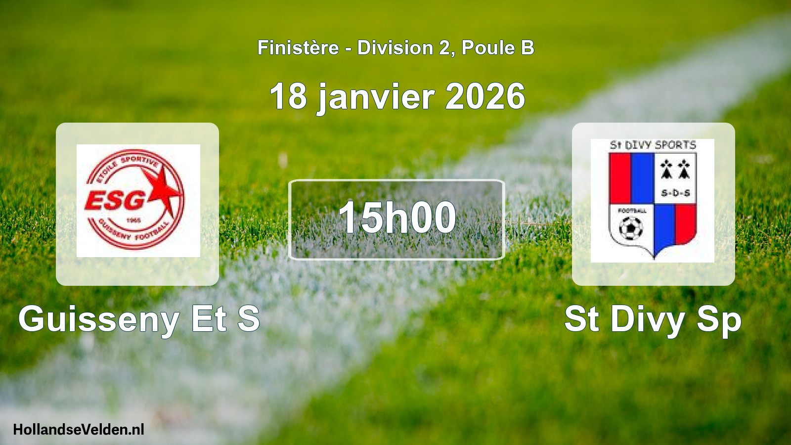Scheduled Match: Guisseny Et S - St Divy Sp (18 January 2026)