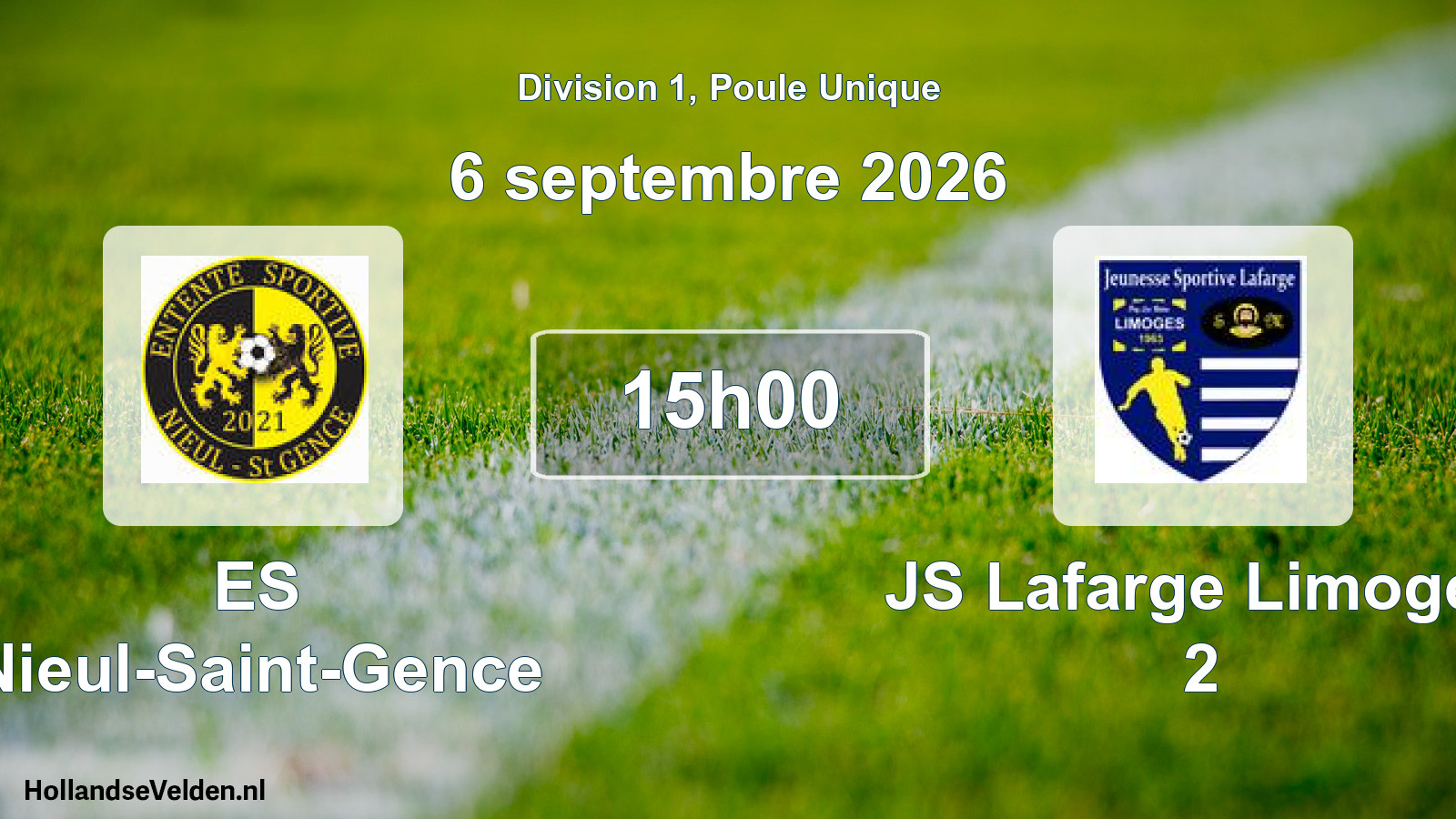 Match programmé: ES Nieul-Saint-Gence - JS Lafarge Limoges 2 (6 septembre 2026)