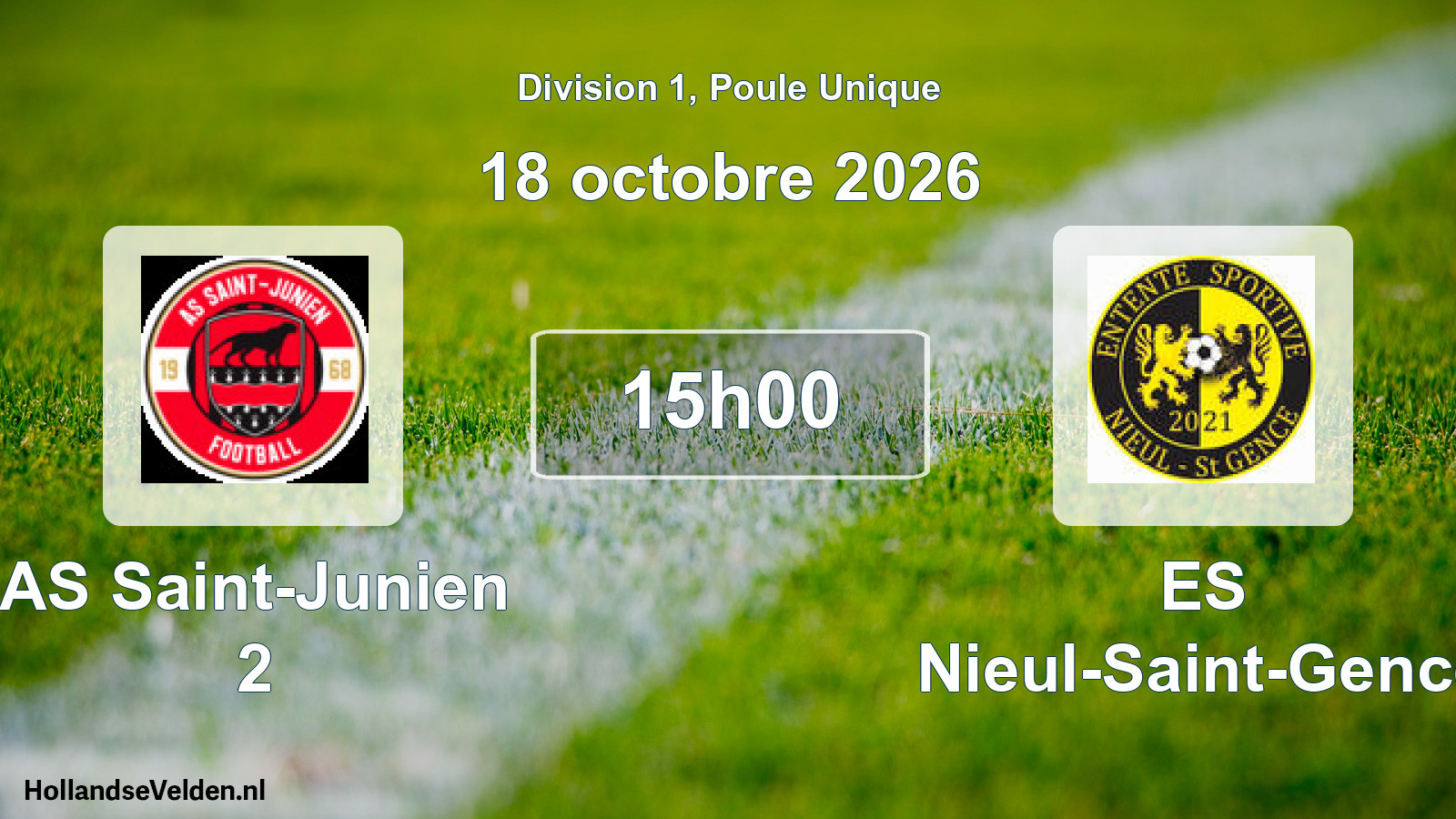 Scheduled Match: AS Saint-Junien 2 - ES Nieul-Saint-Gence (18 October 2026)