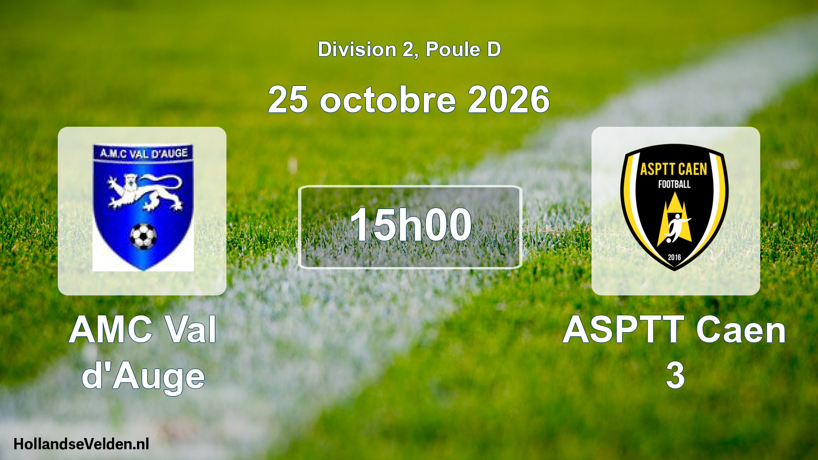 Match programmé: AMC Val d'Auge - ASPTT Caen 3 (25 octobre 2026)