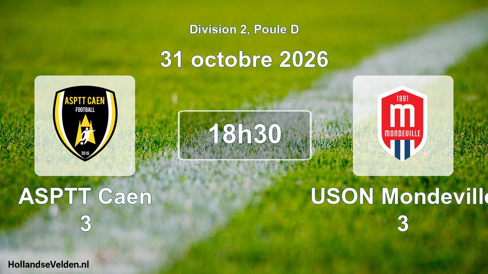 Match programmé: ASPTT Caen 3 - USON Mondeville 3 (31 octobre 2026)