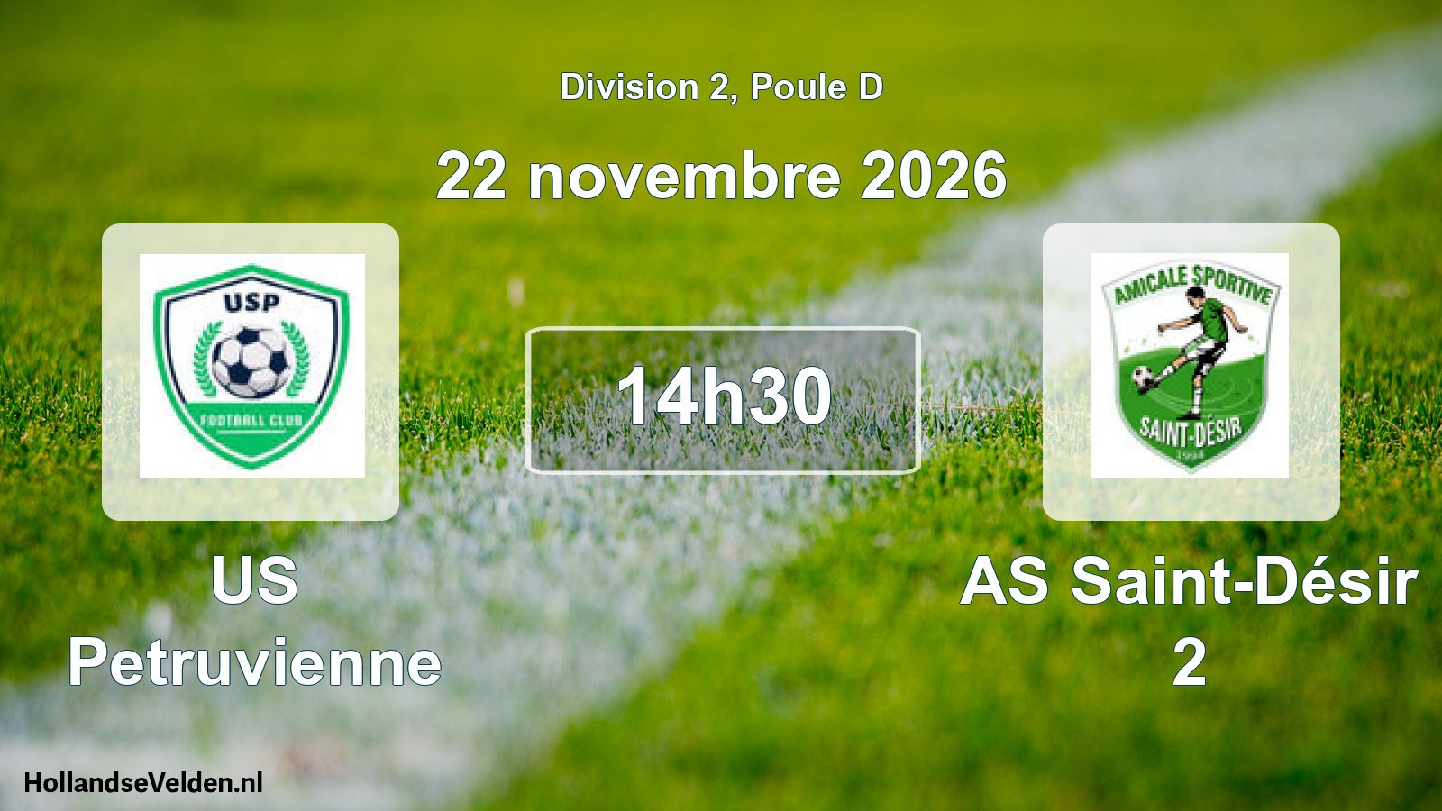 Match programmé: US Petruvienne - AS Saint-Désir 2 (22 novembre 2026)