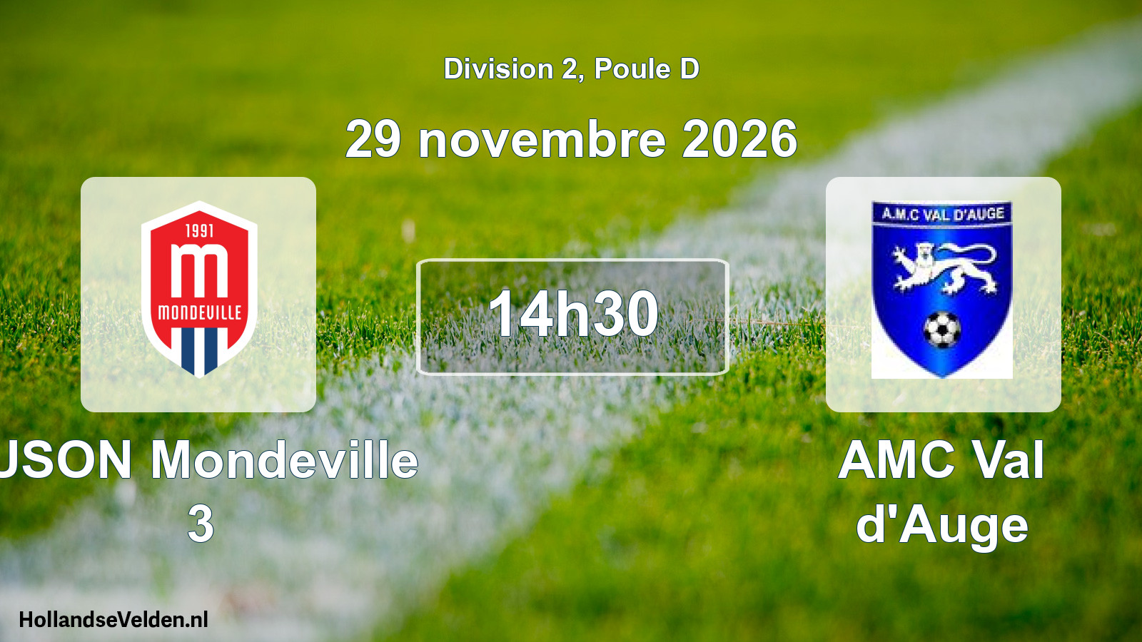 Match programmé: USON Mondeville 3 - AMC Val d'Auge (29 novembre 2026)