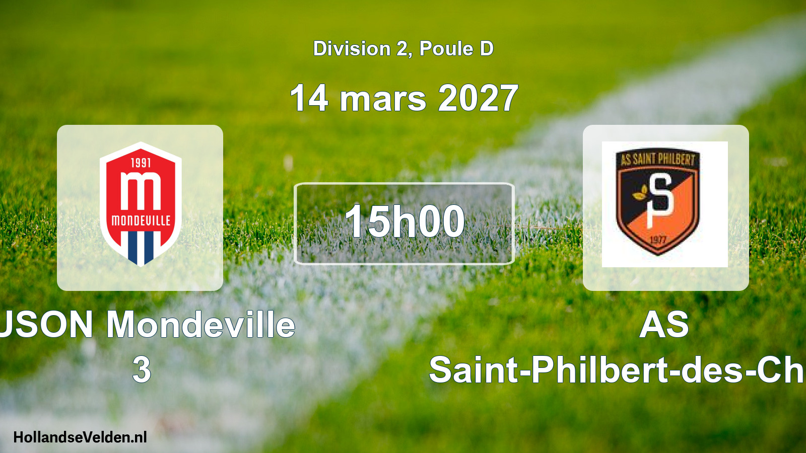 Match programmé: USON Mondeville 3 - AS Saint-Philbert-des-Champs (14 mars 2027)