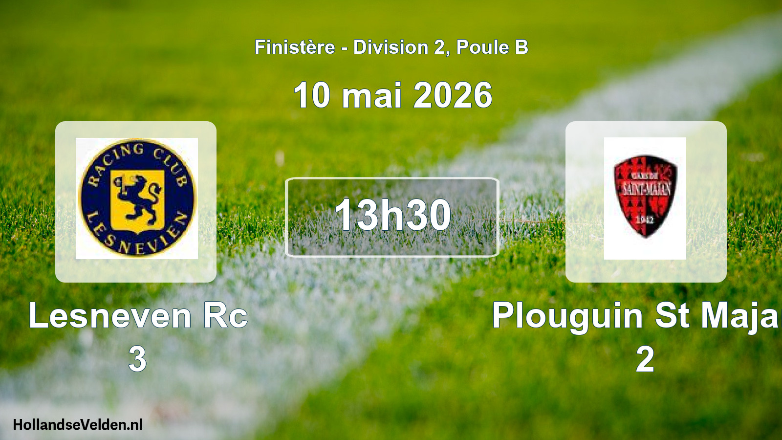 Geplande wedstrijd: Lesneven Rc 3 - Plouguin St Majan 2 (10 mai 2026)