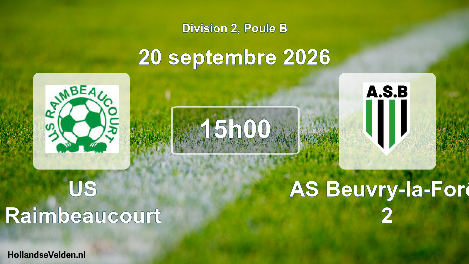 Geplande wedstrijd: US Raimbeaucourt - AS Beuvry-la-Forêt 2 (20 september 2026)