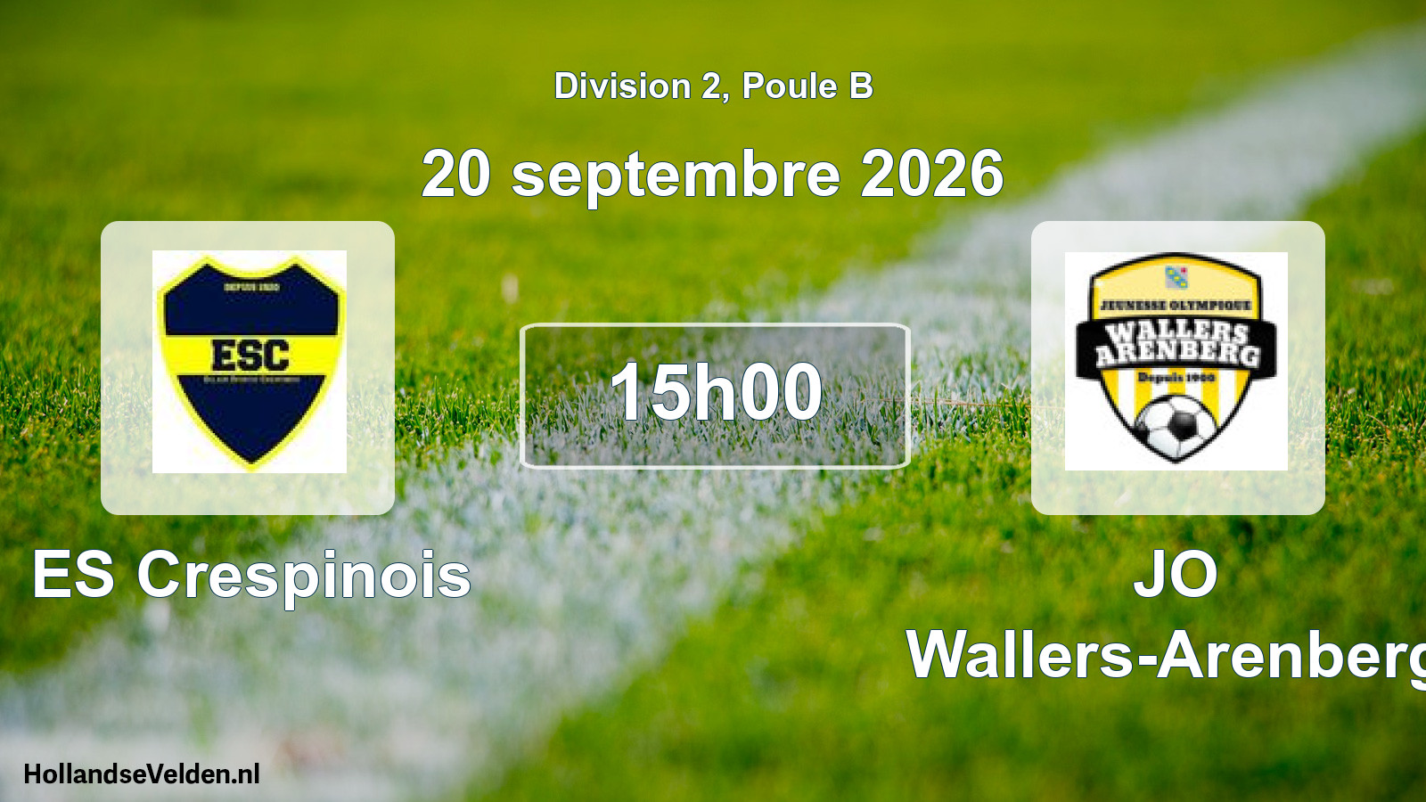 Match programmé: ES Crespinois - JO Wallers-Arenberg (20 septembre 2026)