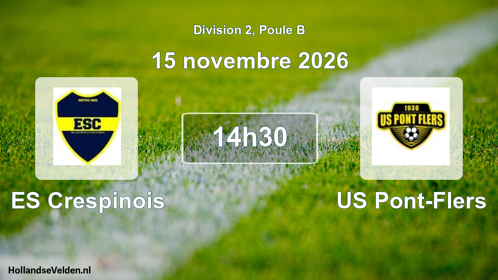 Match programmé: ES Crespinois - US Pont-Flers (15 novembre 2026)