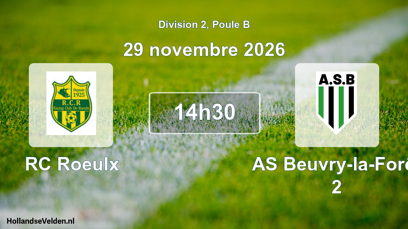 Scheduled Match: RC Roeulx - AS Beuvry-la-Forêt 2 (29 November 2026)