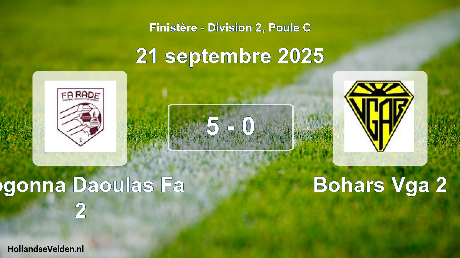 Gespeelde wedstrijd: Logonna Daoulas Fa 2 - Bohars Vga 2 5 - 0 (21 septembre 2025)
