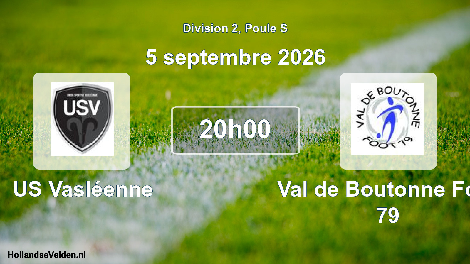 Match programmé: US Vasléenne - Val de Boutonne Foot 79 (26 septembre 2026)
